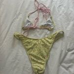 Motel  Rocks Paisley Yellow Pink Binding Bikini Set Photo 4