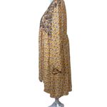 ZARA The Amy Mini Dress Long Sleeve Mustard Floral Oversized Boho Festival Small Photo 7