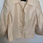 Dana Buchman Silk Blazer Ivory Sheen 3/4 Sleeve Photo 2