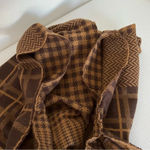 Steve Madden  Plaid Kimono Ruana Reversible Brown Multi One Size Fits All Photo 9