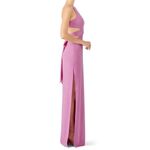 Halston Heritage  Gown Long Maxi Dress Open Back Cut Outs Orchid Purple Pastel 12 Photo 3