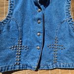 Silver River Studded Denim Jean Vest Crop XL Blue Photo 2
