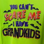 Halloween " You Can't Scare Me" Grandma Glitter Cotton Top Size XL Green Photo 7