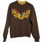 Artisan Vintage Artisans Double Collar 1/4 Zip Sweatshirt 90s Cardinal Fall Leaf Brown S Photo 0