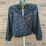 A New Day Long Sleeve Surplice Top Blouse Solid Black Floral Size small EUC Photo 10