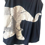 Lucky Brand  Navy Elephant Graphic Tank Top Size Large Cotton Photo 2