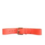 Norma Kamali  Leather Belt Sz. S Terra Cotta 2”W Square Buckle Classic Designer Photo 1
