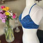 PINK - Victoria's Secret PINK T Shirt Bra Blue Zebra Print Photo 5