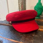 ZARA Newsboy Cap Nautical Sailor Hat Red   Size S Photo 4