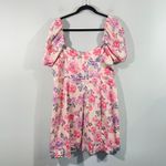 ZARA Women Floral Puff Sleeve Lace Up Front Mini Dress Size XXL #4661/334 Photo 6