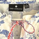 Like New Anthropologie Emily Lovelock Emma Top Medium Floral Elephant Palm Tree Photo 2