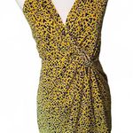 BCBG Yellow and Black Patterned Women's Mini Dress, size 4 Photo 0