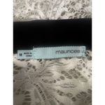 Ivory Ella Maurices Ivory Lace Overlay Button Front Career Blouse w/Black‎ Collar Size   M Photo 3