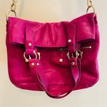 Anne Klein Leather Purse Bag w Gold Hardware Magenta Pink Photo 1