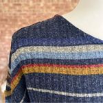 Ariella  Sweater Striped Ruched Drawstring Back Knit Top S Long Sleeve Crew Neck Photo 4