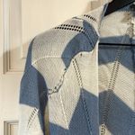 Poof! Poof Boutique Pointelle Knit Chevron Open Front Waterfall Cardigan - Size Large Photo 2