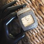 Ladies Geneva Platinum black chrome cuff watch Photo 0