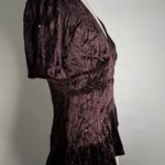 Crushed Velvet Cool Brown Witchy Cap Sleeve V Photo 2