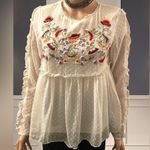 ZARA  Embroidered Ruffle Babydoll Top Photo 8