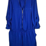 New Look ‎ Zip Up Blue Romper Shorts Roll Tab Sleeves Women Plus Size 2X Photo 0