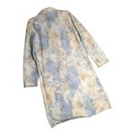 Vtg Y2K Weekenders Ivory Blue Leopard Print Longline Collared Duster Jacket XS Photo 1