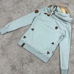 Naketano  Darth Cowl Neck Hooded Sweatshirt Longsleeve in Light Green Mint M Photo 3