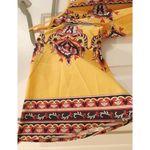 Tribal Print Kimono Tunic Dress Yellow Photo 3