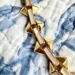 NWT nOir Jewelry brass rhodium plated choker necklace with prisms and opal links Gold Photo 3