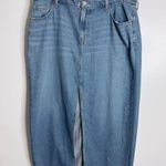 Old Navy NWOT  Mid Rise Column Slit Denim Maxi Skirt In Maca Blue Size 16 Photo 1