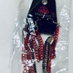 Paparazzi Colorful Calamity Red, Gunmetal and Silver Necklace Set Photo 4