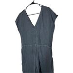 Cloth & Stone  Women Jumpsuit M Black Linen Cropped‎ Wide Leg Coastal Lagenlook Photo 4
