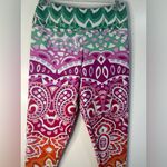 PETER P POPOVITCH Green and Pink Ombré Mandala Leggings Size M Photo 1
