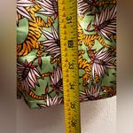 Compania Fantastica 70s Retro Vibe tiger Whimsical Safari Animal Print Dress S Green Photo 5