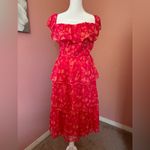 Amanda Uprichard  tiered off the shoulder romantic ruffle dress XS VENEZIA MIDI Photo 5