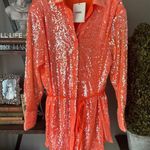 Nookie Oracle Sequin Mini Shirt Dress in Peach Womens Size Large Photo 4