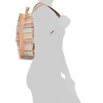 Tommy Bahama NEW NWT Straw-Striped Backpack MULTI COLOR Brown Pink Zip Around Photo 1