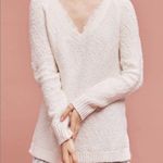 Anthropologie Knitted & Knotted Cream Lace Bottom Hem Women’s Sweater XS Photo 1