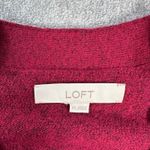 Loft Colorblock Knit Cardigan Sweater Women's X-Small Button Front Burgundy Photo 3