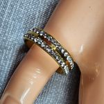 infinity Gold Color Stainless Steele Ring Size 20 Euro Clear Rhinestone Band Photo 1