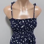 Aerie  Star Smocked Navy White Summer Dress Sun XS Photo 3