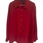 Denim & Co . women's large red long sleeve collared button down shacket Photo 6