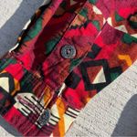 Vintage 80s 90s Aztec Southwestern Cape Button Up Cowgirl Brushpopper Shirt LG Red Photo 3