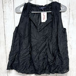 Madewell Shirt Women Size XS Black Cotton V-Neck Tie Collar Sleeveless Blouse Photo 0