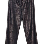 Old Navy  Black Metallic Straight Leg Pants Size 8 Metallic OG Loose Jeans Photo 0