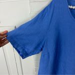 Flax Plus Size Blue Linen Short Sleeve Top Size 1G 18/20 Photo 3