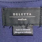 Anthropologie Deletta Draped Ruched Camber Sheath Navy Dress Jersey W-937 Sz M Photo 3