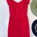 ASOS Barbie Pink Mesh Lace Off-the-Shoulder Fit & Flare Mini Dress | Size: 6/S Photo 0