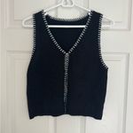 Black and White Knit Vest Top Size M Photo 3
