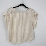 Joie ‎ Striped Top Gauzy Fringe Tie Peasant Boho SS Shirt Small White Black Photo 7