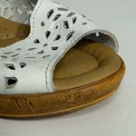 Spring Step  Saibara White Leather Eyelet Peep Toe Slingback Wedge Sandal Size 38 Photo 6